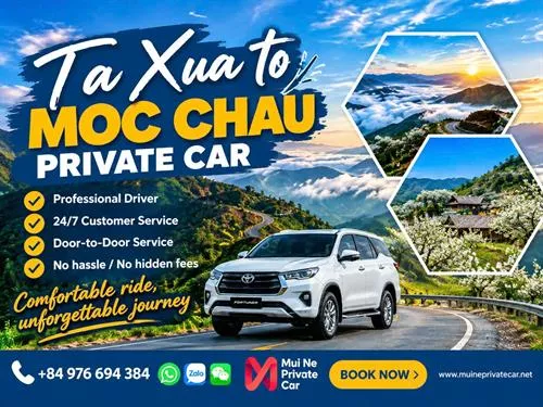 Ta Xua to Moc Chau Private Car Transfer